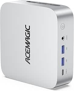 ACEMAGIC W1 Mini PC,AMD Ryzen 7 H255(8C/16T, bis zu 4,9 GHz),16GB LPDDR5 (6400MT/s) 512GB NVMe SSD M