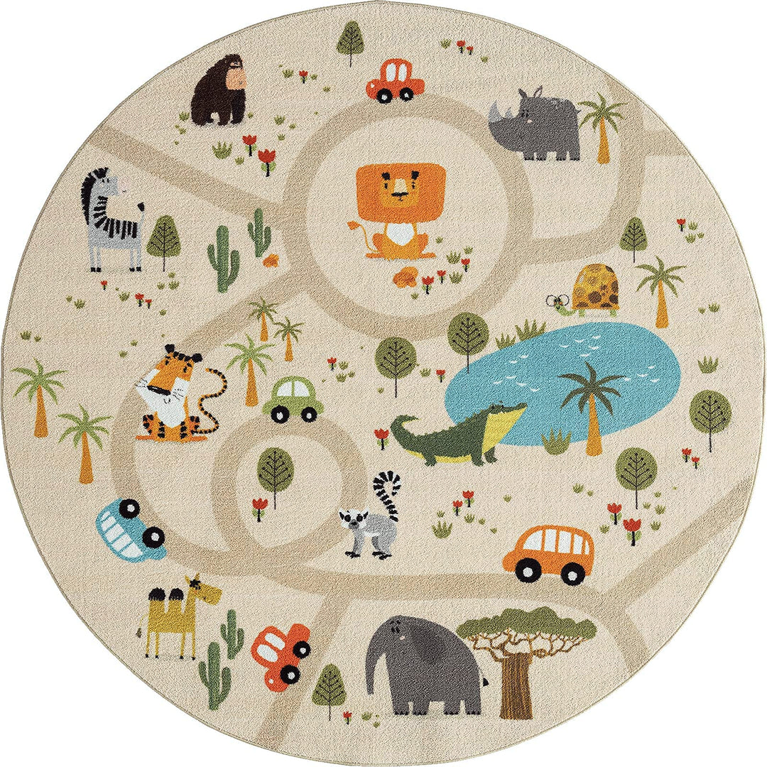 the carpet Happy Life Kinderzimmer, Kinderteppich, Spielteppich, Waschbar, Strassenteppich, Strasse,