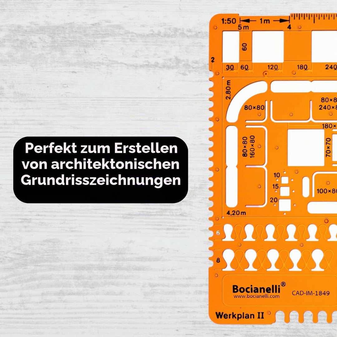1:50 Architekt Schablone Zeichenschablone Möblierung - Innenarchitektur Technisches Zeichnen