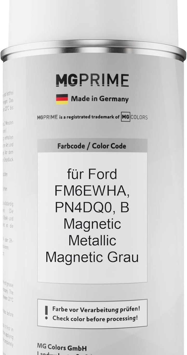 MG PRIME Autolack Sprühdosen Set für Ford FM6EWHA / PN4DQ0 / B Magnetic Metallic/Magnetic Grau Basis