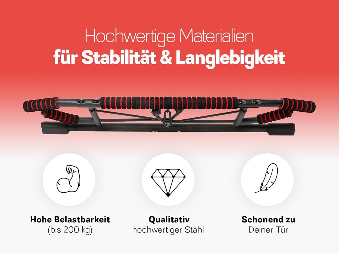 Strongr.life Klimmzugstange Türrahmen ohne Schrauben - Pull Up Bar inkl. Schlingentrainer - Türreck