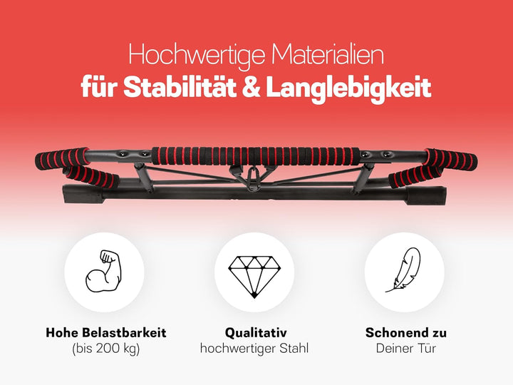 Strongr.life Klimmzugstange Türrahmen ohne Schrauben - Pull Up Bar inkl. Schlingentrainer - Türreck
