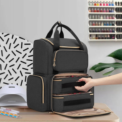 Luxja Nagellack Organizer Tasche für 70 Flaschen Nagellack, Nagellack Aufbewahrung Tasche für Nagelt