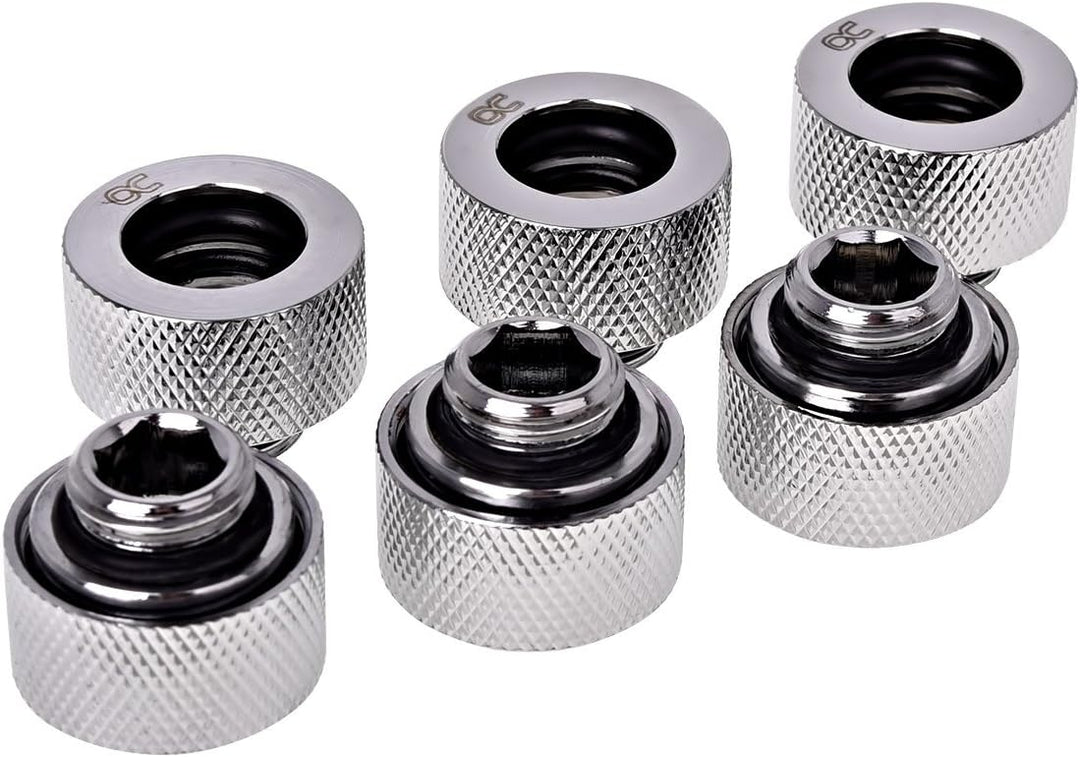 Alphacool 17382 HT 13mm HardTube Anschraubtülle G1/4 - gerändelt - Chrome Sixpack Wasserkühlung Ansc