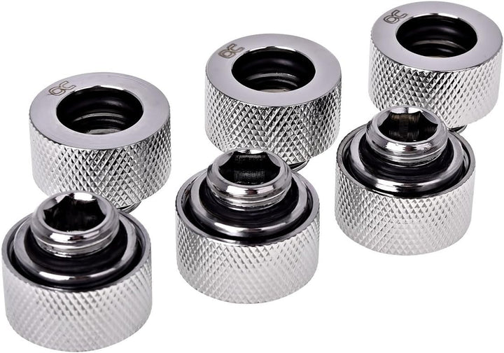 Alphacool 17382 HT 13mm HardTube Anschraubtülle G1/4 - gerändelt - Chrome Sixpack Wasserkühlung Ansc