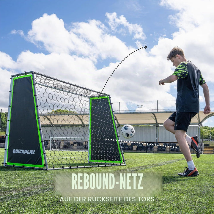 QUICKPLAY Tekkers GS Trainer 3-in-1: Rebounder und 7x5' Tor für kraftvolles Üben Grosses, ultrarespo