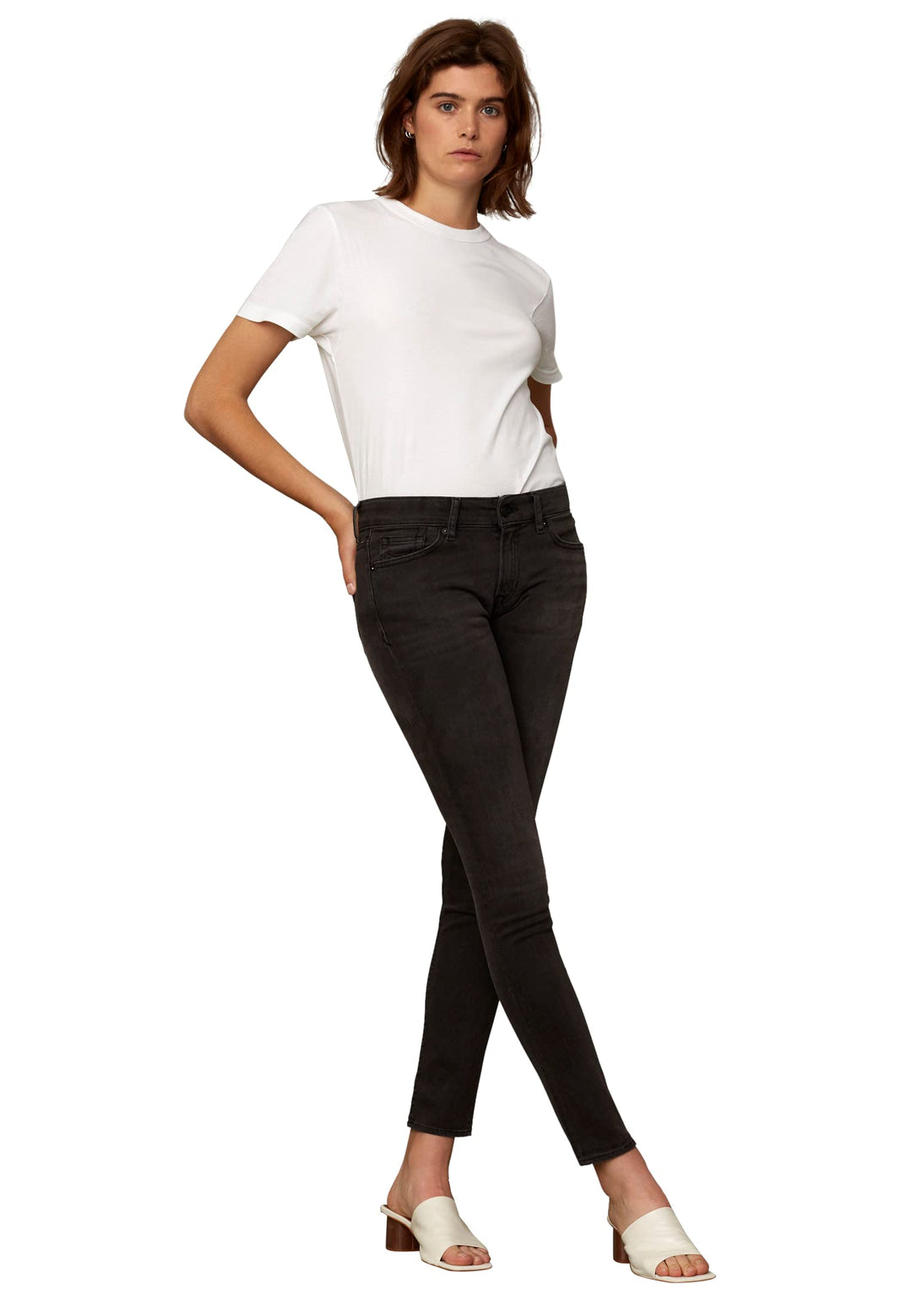 Kings of Indigo Damen Juno Jeans 25W / 32L Gorbi Black Faded, 25W / 32L Gorbi Black Faded