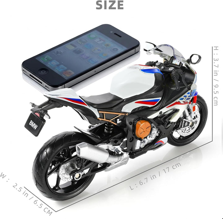 Risopen 1/12 S1000RR Motorrad Modell Spielzeug Mini Legierung Metall Diecast Motorrad Modell Weiss M