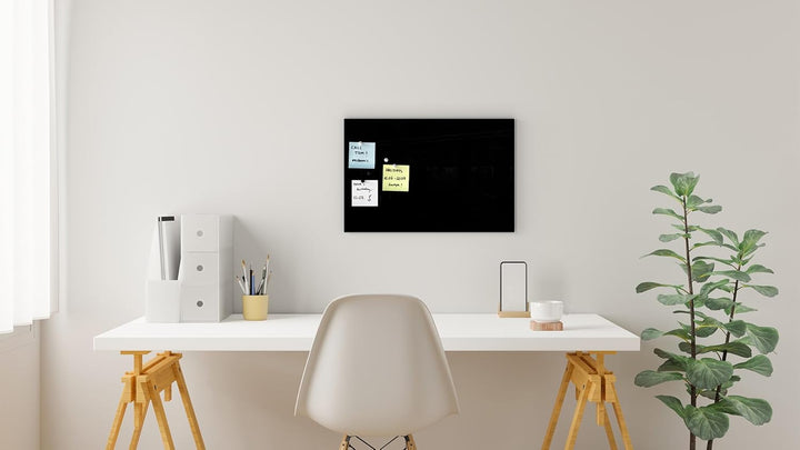 ALLboards Glasboard Magnetisch Schwarz 60x40cm, Rahmenlos, Glastafel, Magnettafel, Gehärtetes Glas,