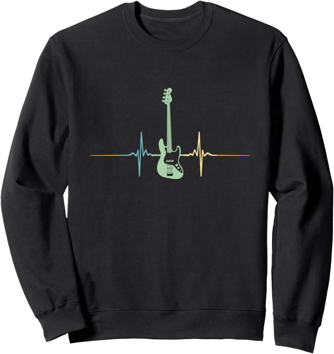 Bassgitarrist Bassgitarre Herzschlag Bassist Bass Gitarre Sweatshirt