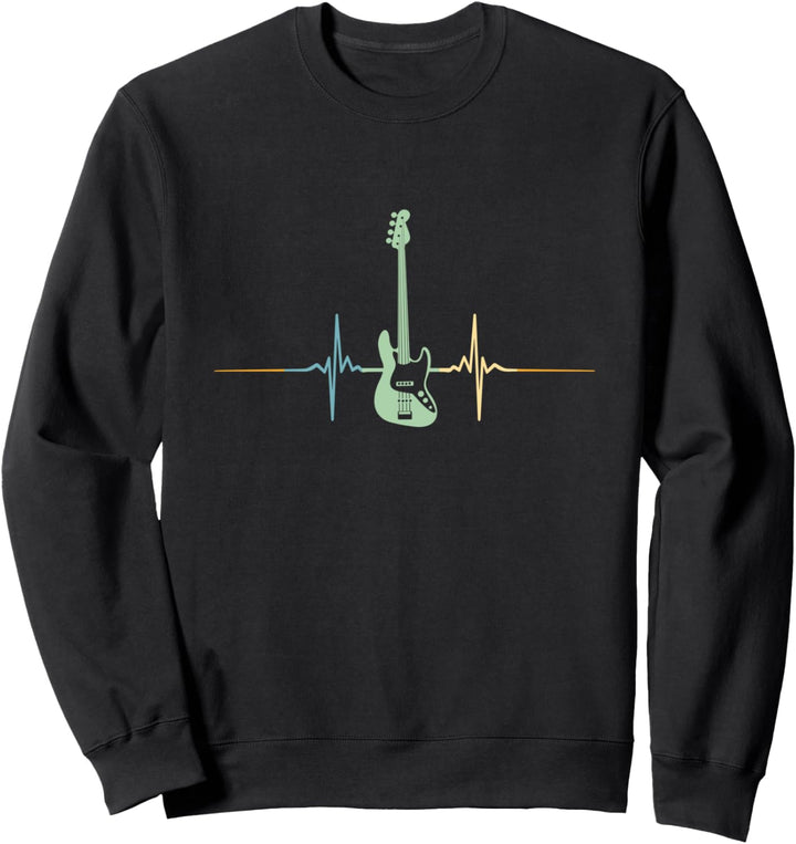 Bassgitarrist Bassgitarre Herzschlag Bassist Bass Gitarre Sweatshirt