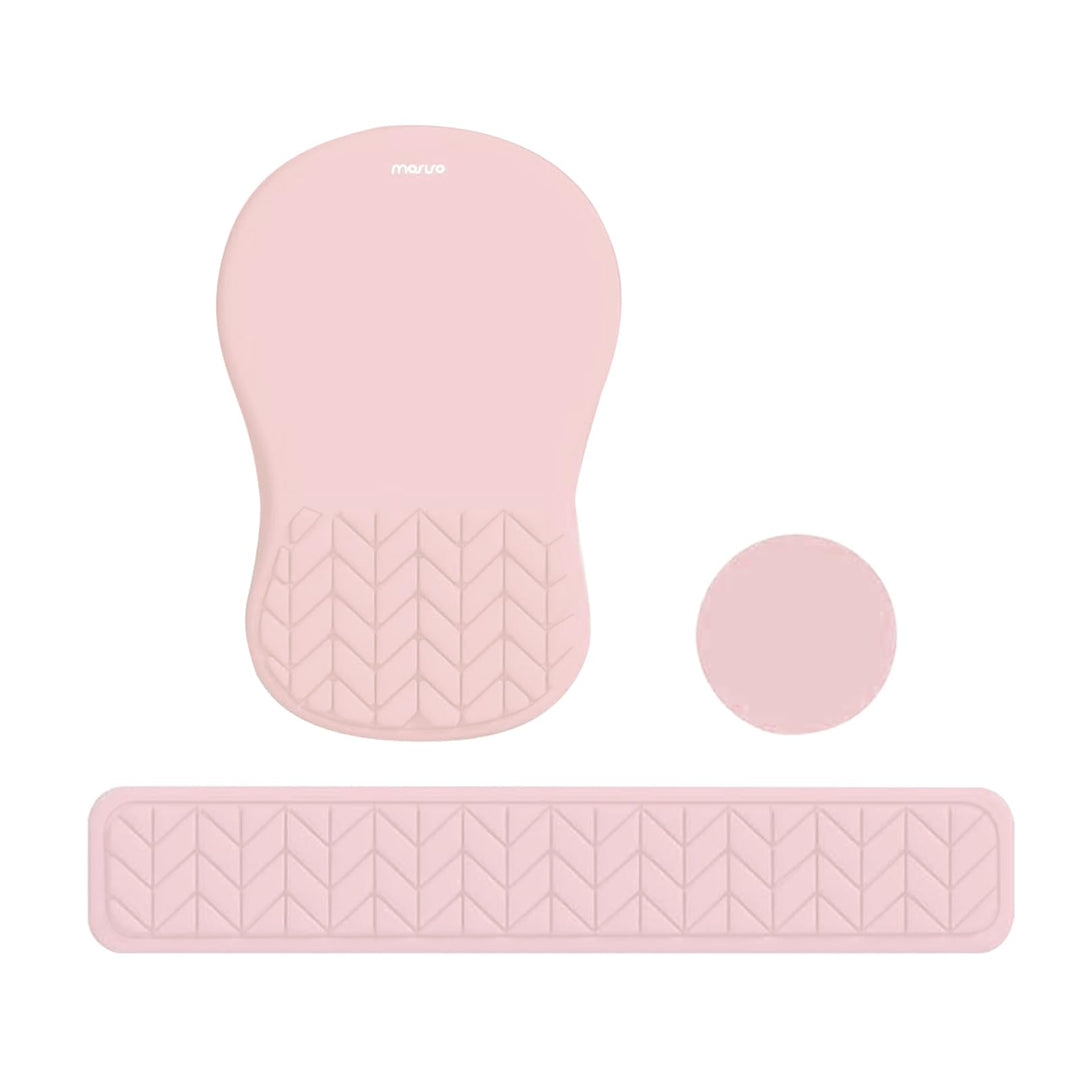 MOSISO Handgelenkstütze für Mauspad&amp;Tastatur Set, Gebogene Ergonomisches Mousepad&amp;Coaster Rutschfest