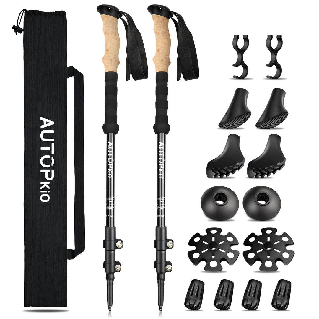 AUTOPkio Nordic Walking Stöcke, Wanderstöcke Verstellbar Walking Stöcke Teleskop 7075 Aluminium Trek