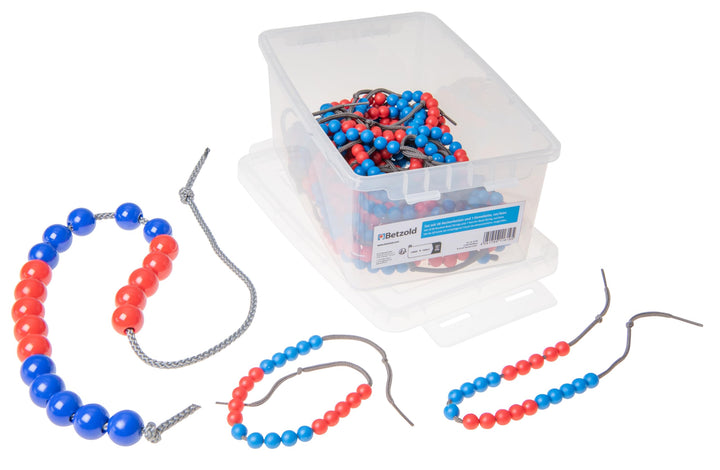 Betzold - Rechenketten-Set 28 Stück, Demo-Rechenkette in Box - Rechnen lernen 1. Klasse, rot/blau