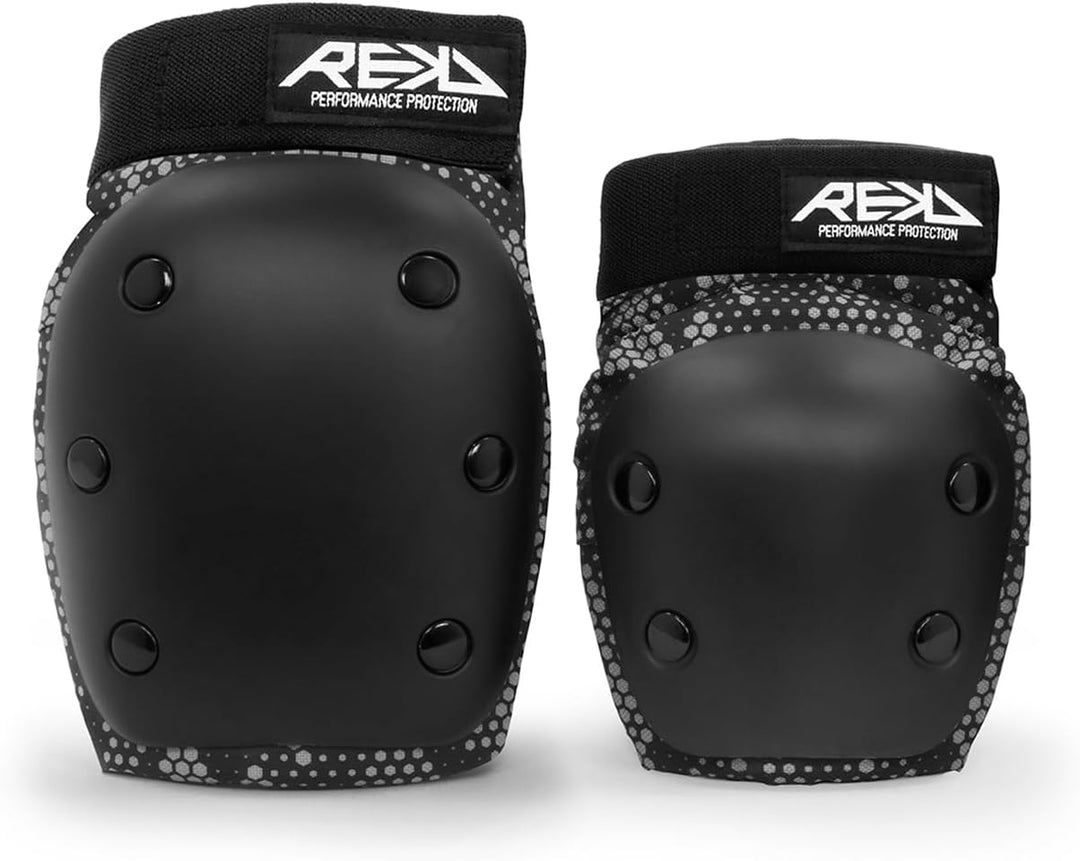 Rekd Youth Heavy Duty Double Pad Set Skateboard-Schutzset, Unisex, Erwachsene S Mehrfarbig (Black/Gr