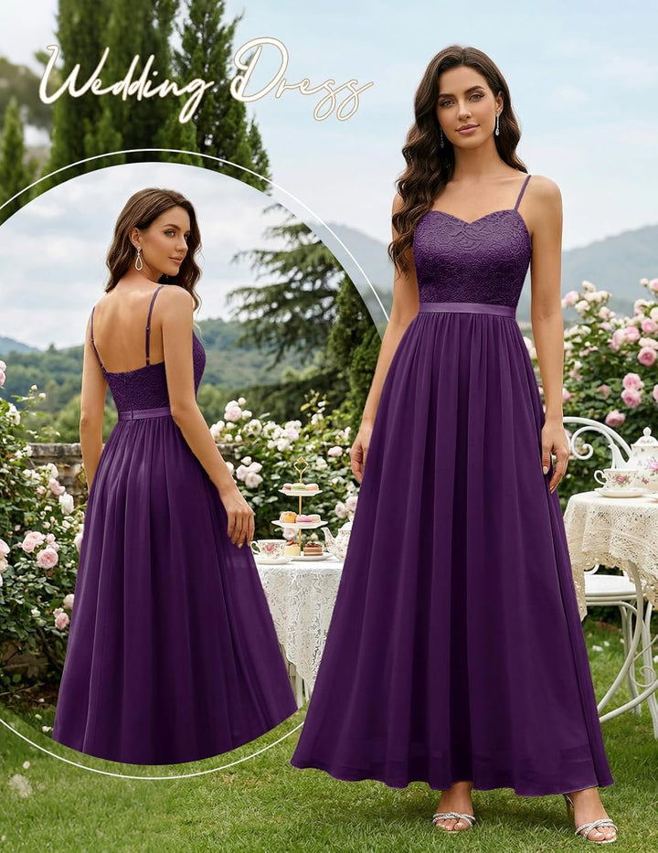 DRESSTELLS Abendkleider Elegant für Hochzeit Festlich Ballkleid Damen Lang Brautkleid Standesamt Bra