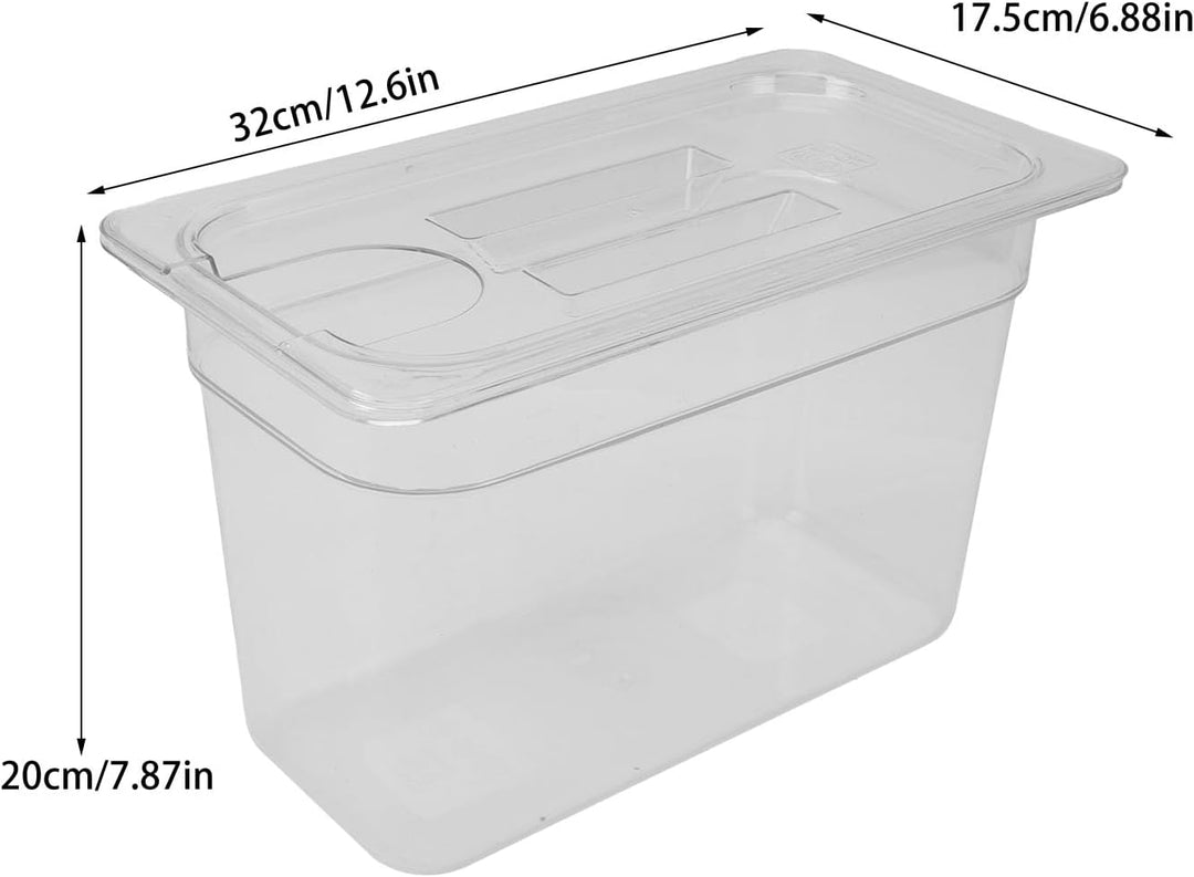Kochbehälter, 6,9 L, Transparente Behälter für Langsames Kochen mit Deckel, Sous-Vide-Behälter, Hitz