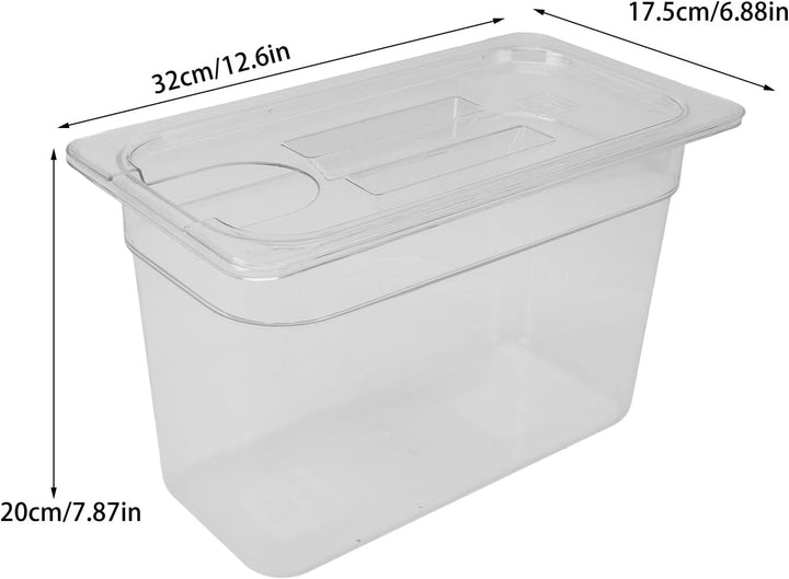 Kochbehälter, 6,9 L, Transparente Behälter für Langsames Kochen mit Deckel, Sous-Vide-Behälter, Hitz