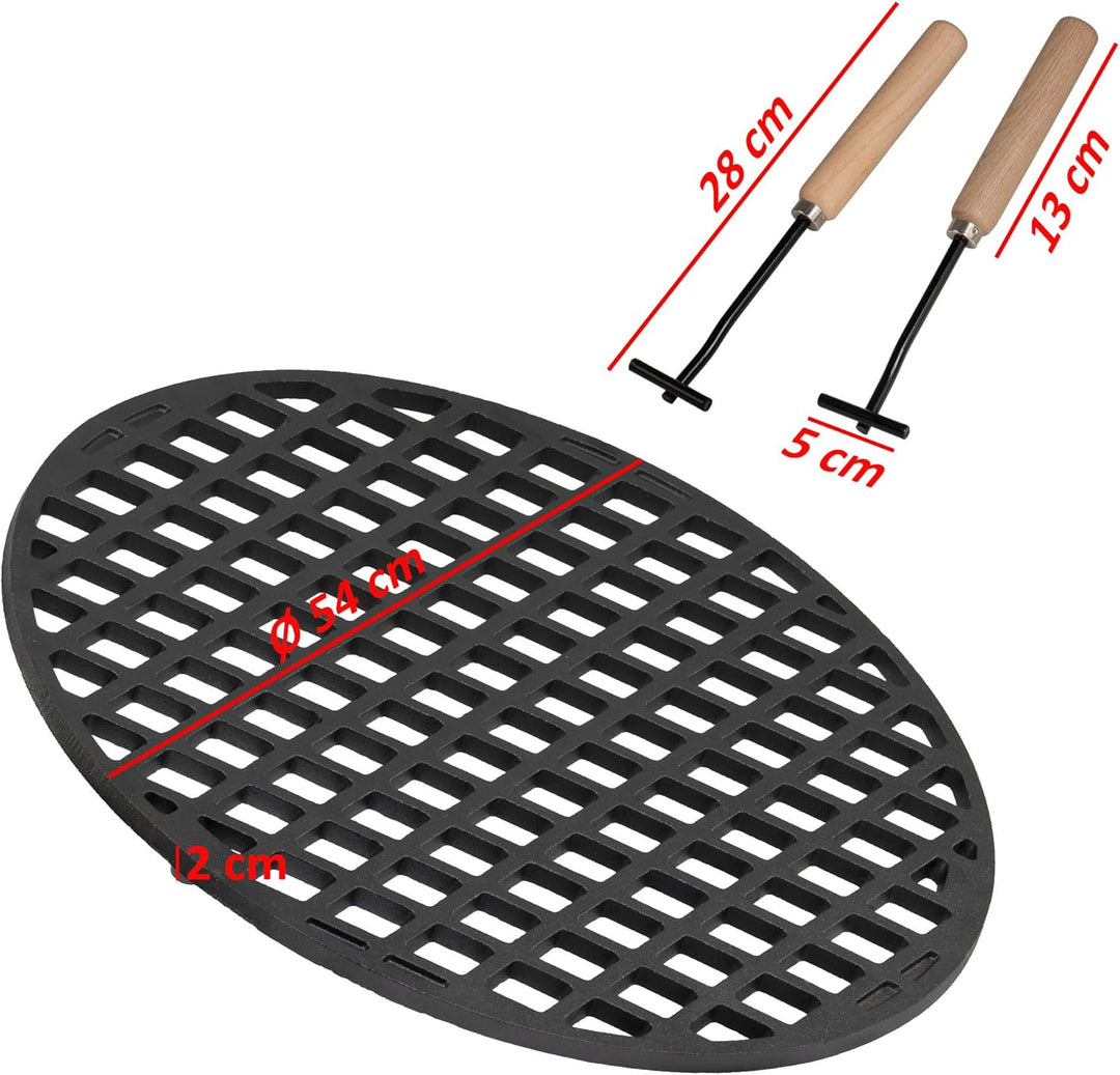 BBQ-Toro Gusseisen Grillrost für Ø 57 cm Kugelgrill | Ø 54 cm | bereits eingebrannt - preseasoned |