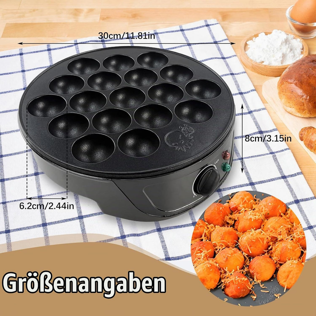 Elektrischer Takoyaki Maker, 750W 18 Löcher Takoyaki Maschine Mini Octopus Ball Making Tool Backform