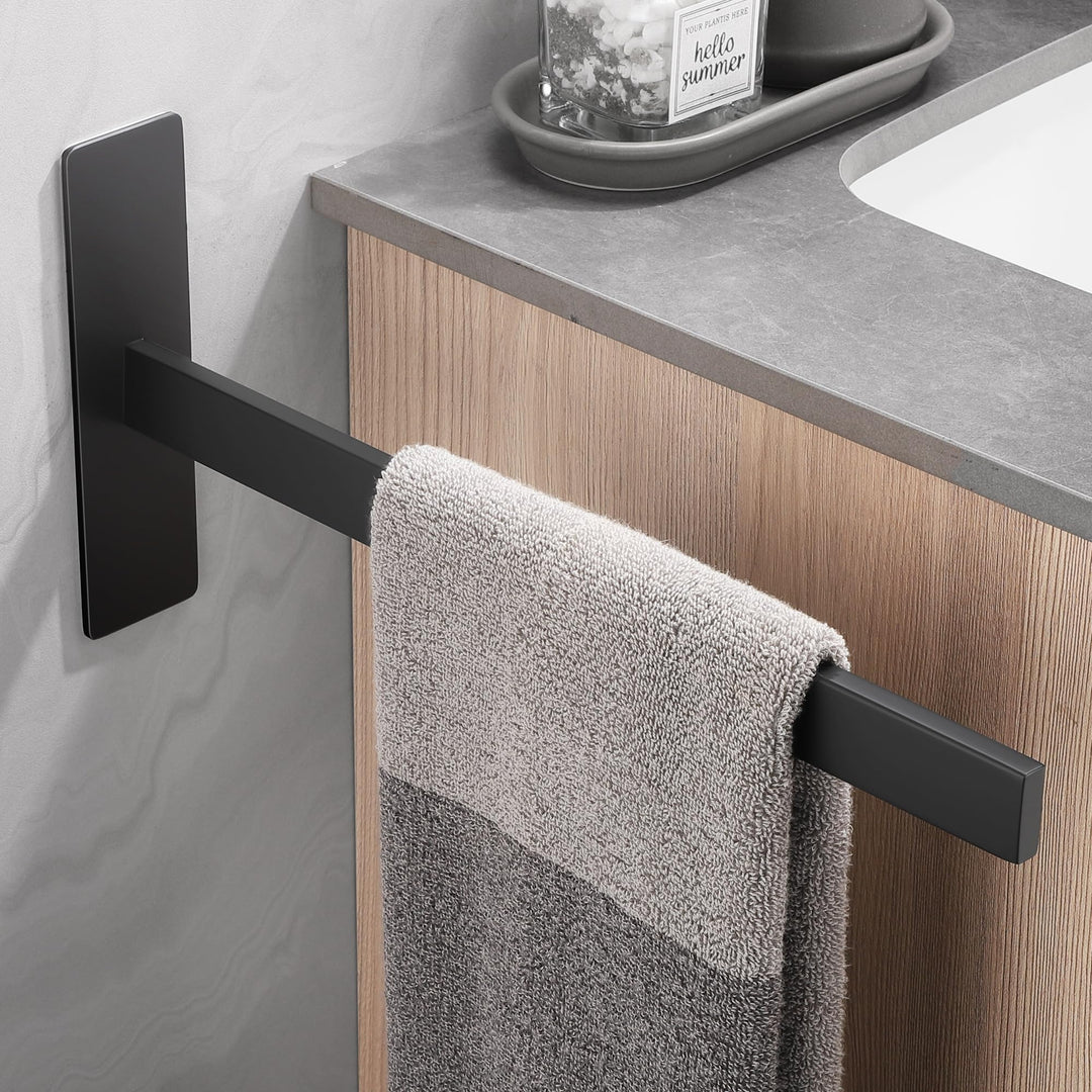 Dvocel Handtuchhalter ohne Bohren Selbstklebend 38cm – Handtuchstange aus Edelstahl Gebürstet Schwar