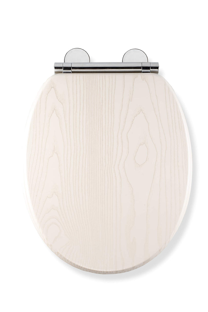 Croydex Always Fits Toilettensitz, einfach anzubringen, Weisses Eichenholz-Effekt., Einheitsgrösse,