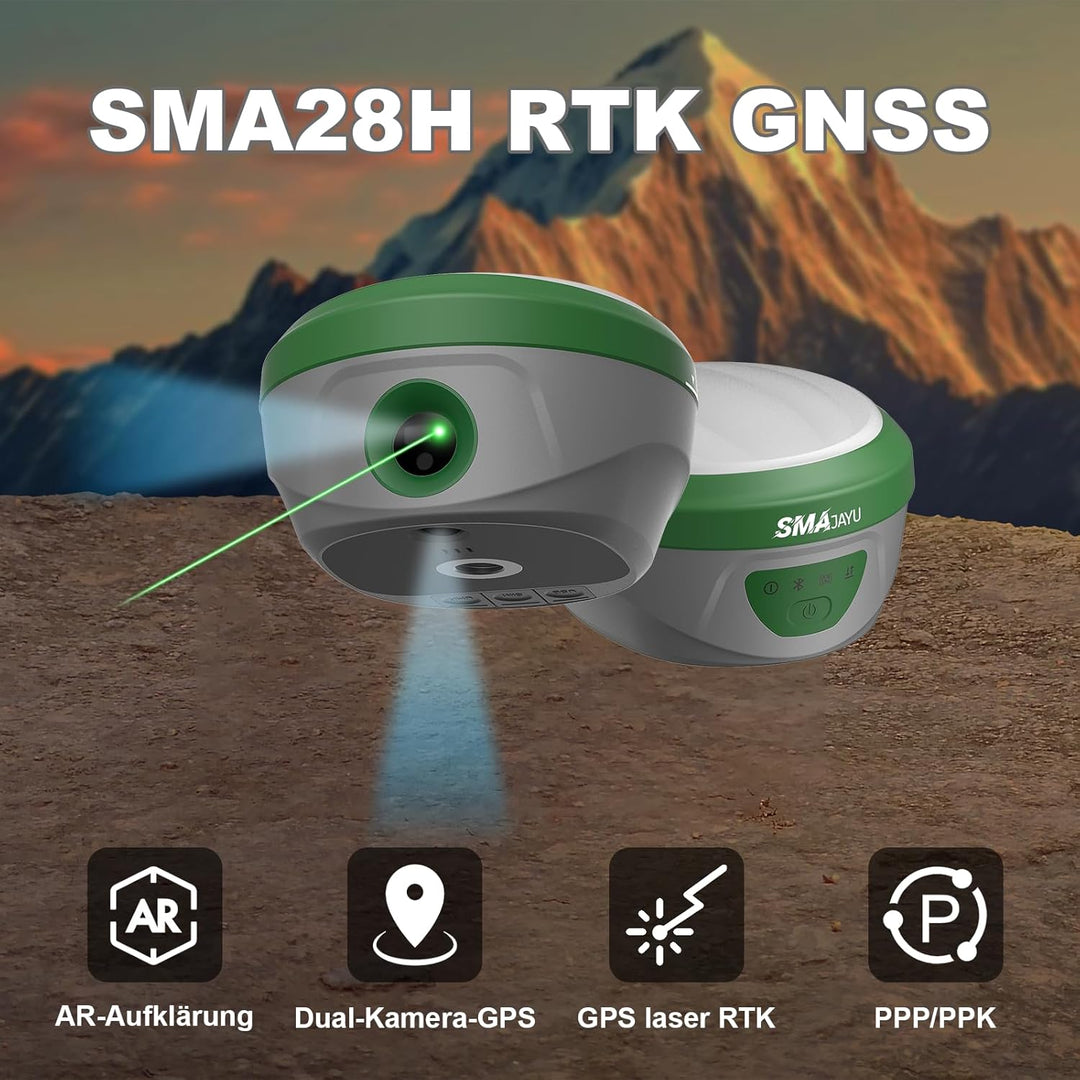 SMA28H Laser-RTK-GNSS-Vermessungssystem | 2 cm Genauigkeit | Dual-Kameras, Laser (max. 30 m), AR-bas