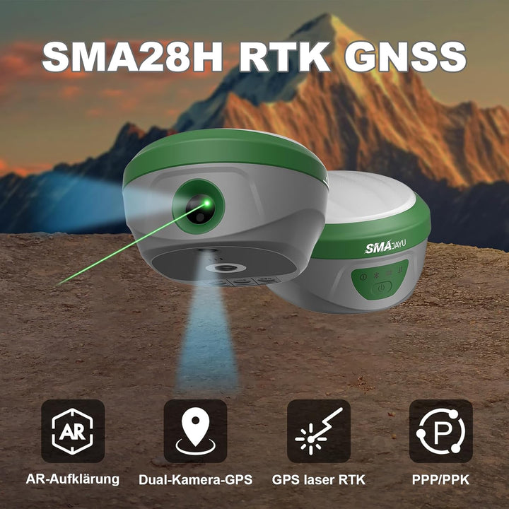SMA28H Laser-RTK-GNSS-Vermessungssystem | 2 cm Genauigkeit | Dual-Kameras, Laser (max. 30 m), AR-bas