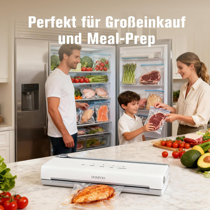 Vakuumiergerät für Lebensmittel – 65 kPa Saugkraft, Trocken & Feucht, Mit Cutter, Touch-Bedienung, A