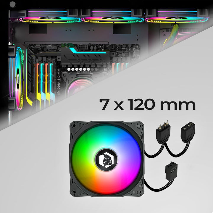 EMPIRE GAMING - (2024 Neu) Gamer PC-Gehäuse CL-242 – ARGB Medium Tower ATX, Micro-ATX und ITX – 7 Lü