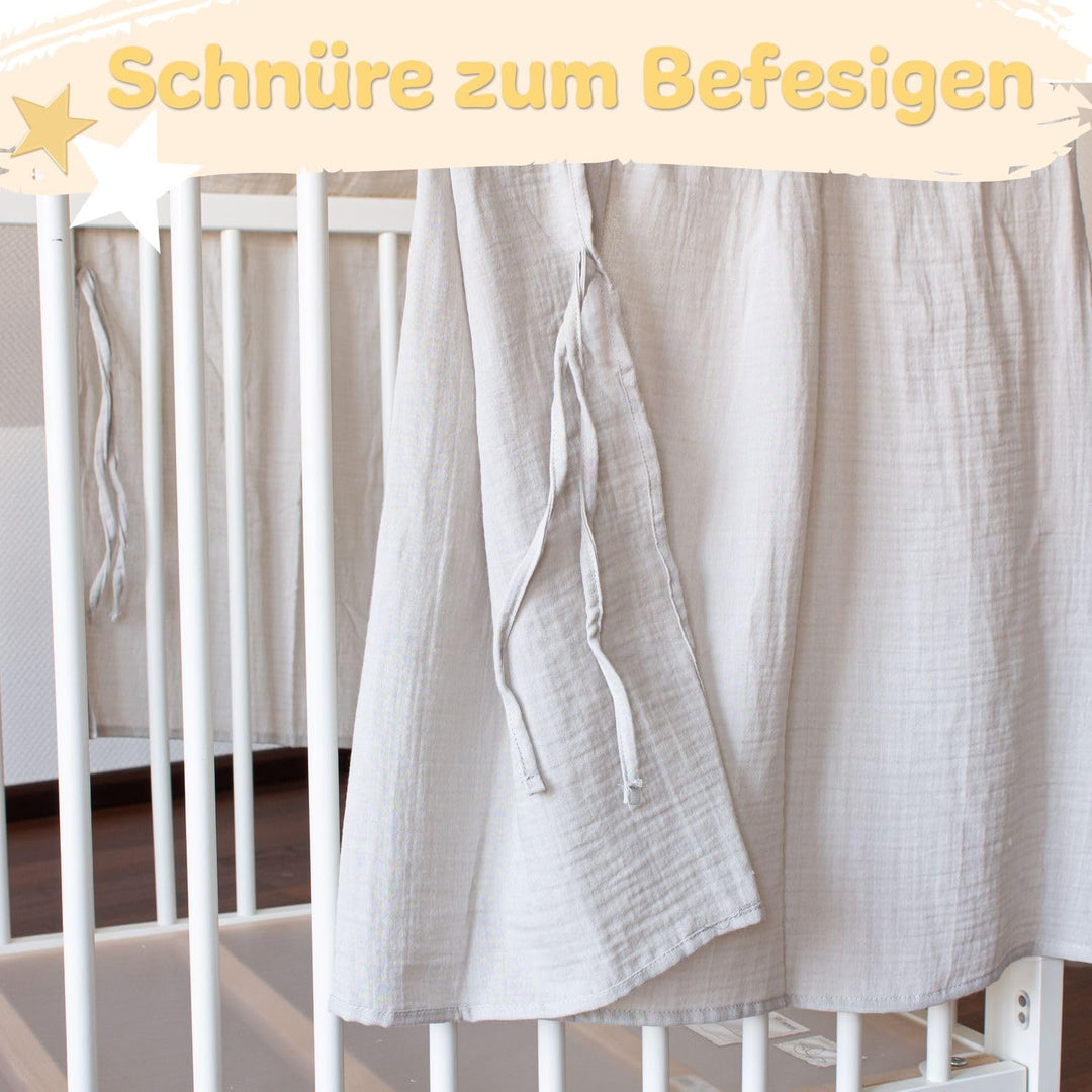 Betthimmel Babybett Stoff 130 cm – Weicher Musselin Baldachin ohne Ständer – Himmel Babybett &amp; Kinde