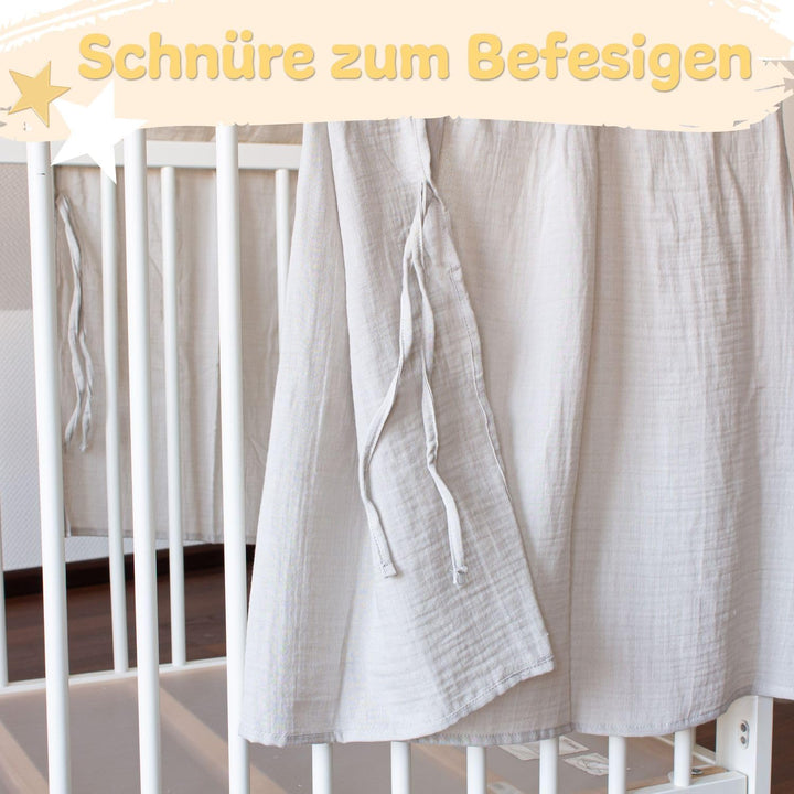 Betthimmel Babybett Stoff 130 cm – Weicher Musselin Baldachin ohne Ständer – Himmel Babybett &amp; Kinde