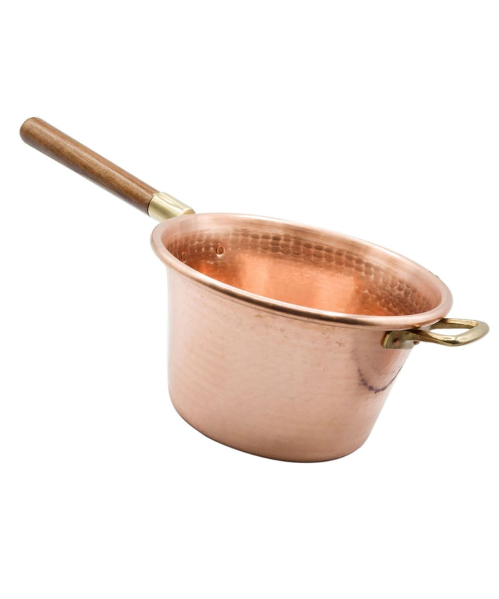 CREARTISTIC 100% Made in Italy kupfertopf - Kessel aus massivem Kupfer 25 cm - für Polenta - mit Hol