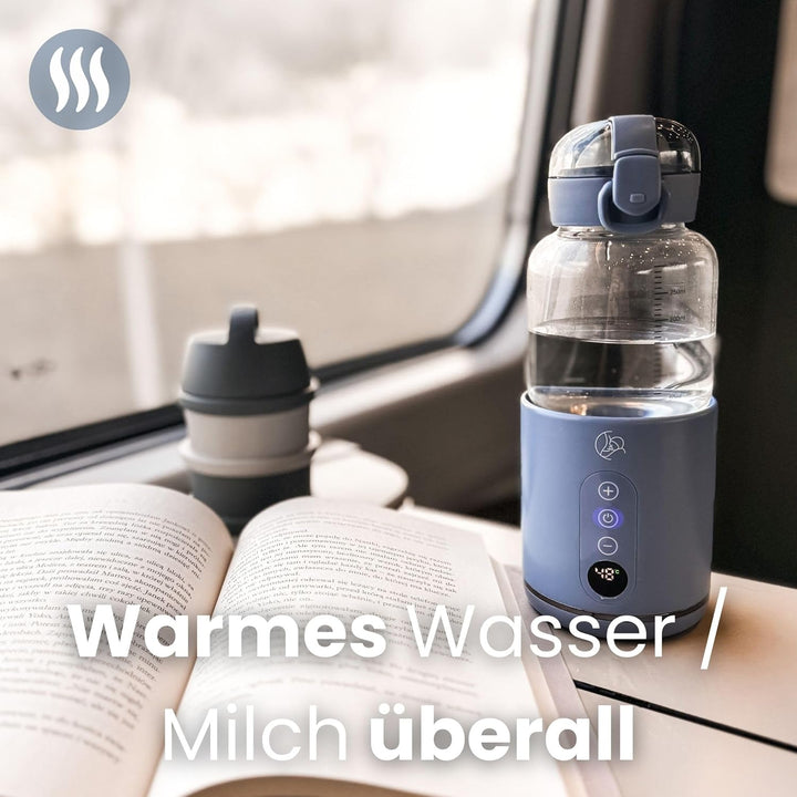 Flaschenwärmer Baby Unterwegs - Schnelles Aufheizen in 2 Minuten, BPA-frei, Sicher, Tragbar - Perfek