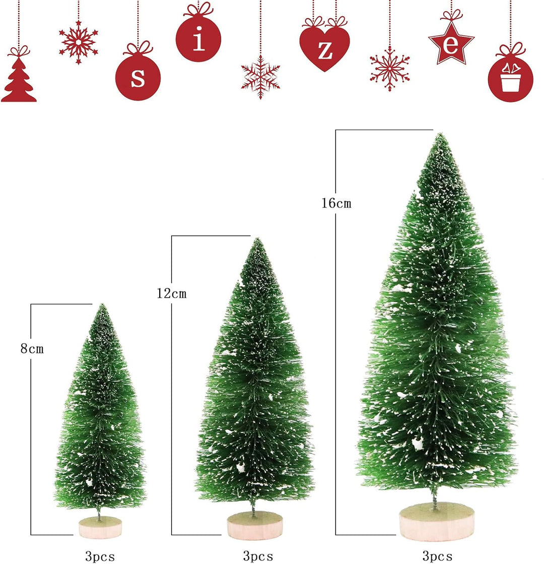 9 Stück Mini Tannenbaum,Künstlicher Weihnachtsbaum Miniatur,Mini Weihnachtsbaum Künstlicher,Weihnach