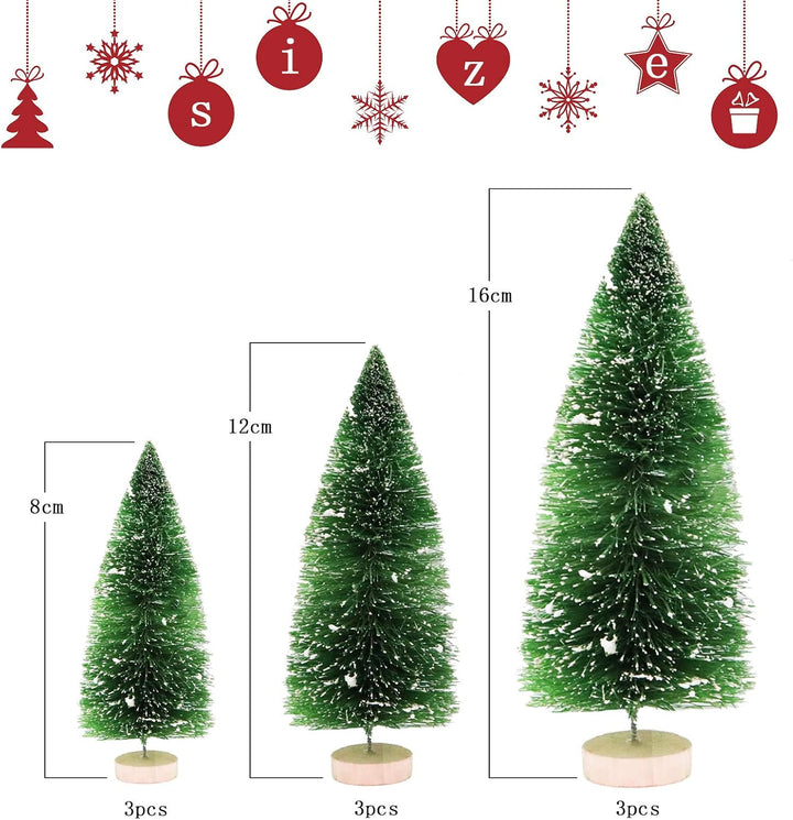 9 Stück Mini Tannenbaum,Künstlicher Weihnachtsbaum Miniatur,Mini Weihnachtsbaum Künstlicher,Weihnach