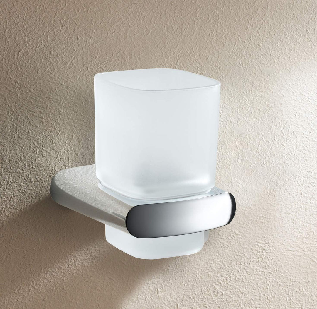 Keuco Glashalter Elegance kpl. mit Echtkristall-Glas verchromt