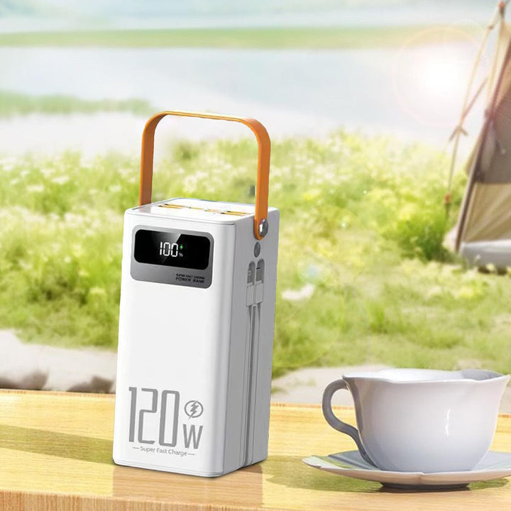 Solar Ladegerät - 120W Externes Powerbank - 50000mAh Überlebensausrüstung mit Licht 4 Ausgänge 3 Ein