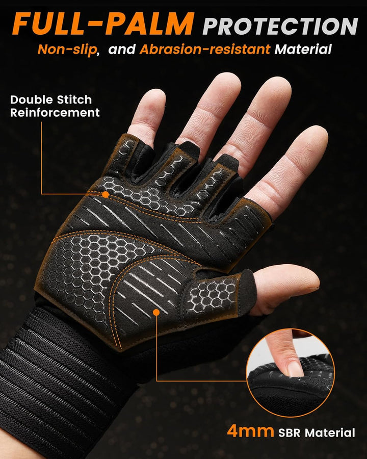 ATERCEL Fitness Handschuhe Herren Damen, Trainingshandschuhe Krafttraining Handgelenkband Handschuhe