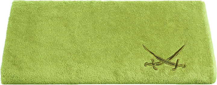 Sansibar Badetuch 90x180 cm 100% Baumwolle mit gesticktem Säbel Logo Strandtuch Saunatuch Grün Einze