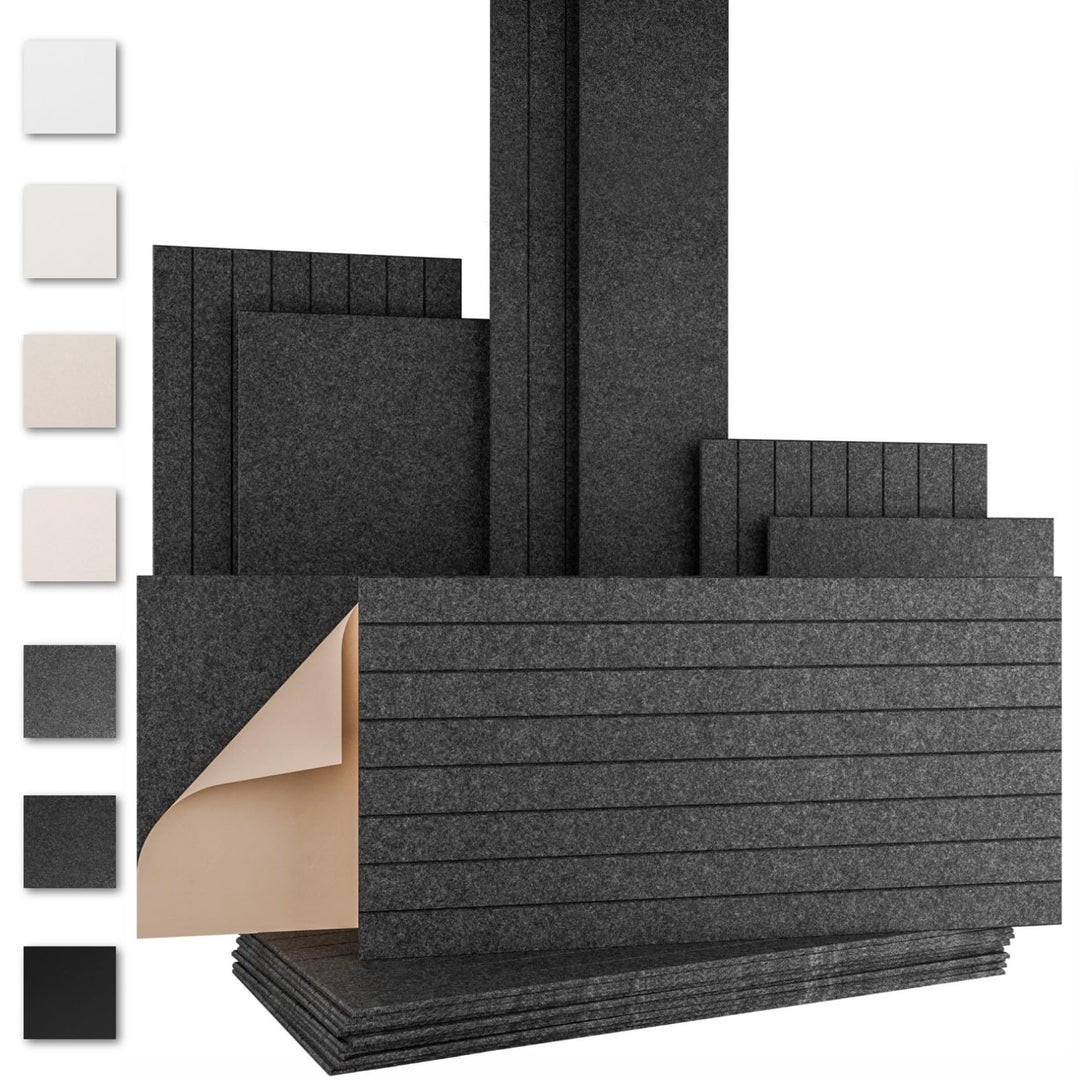 AKUSTIKO Schallschutzplatten selbstklebend 4er Set 120x60cm - Akustikpaneele aus Filz Schalldämmung