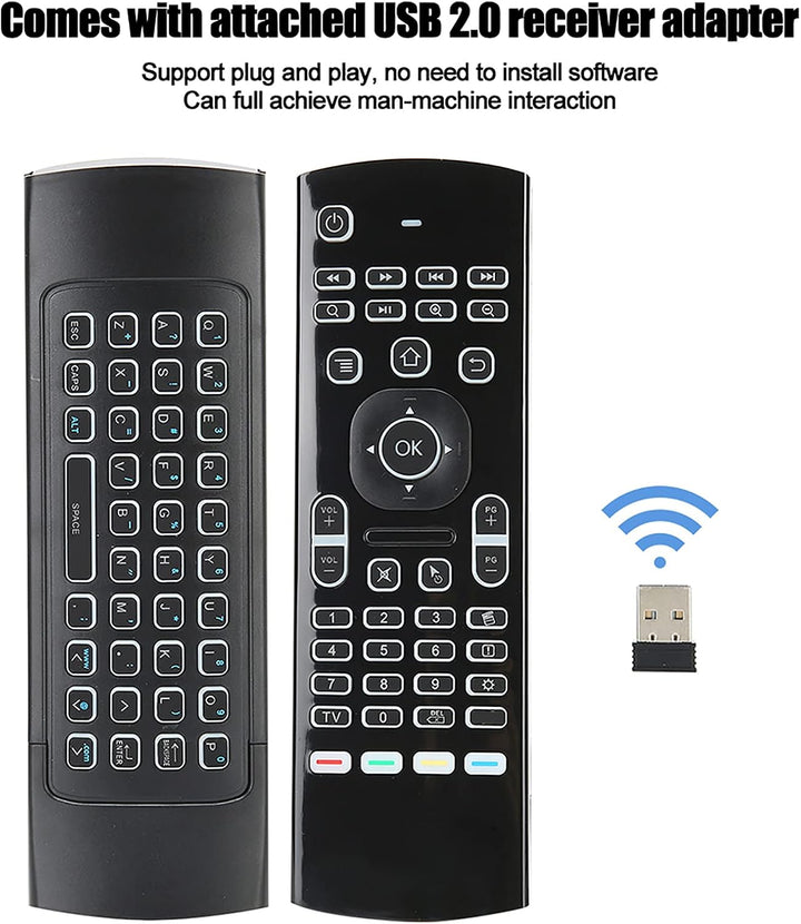 Air Mouse, 2,4 G Wireless Backlight Full Keyboard, Smart TV-Fernbedienung, Game Handle mit Motion Se