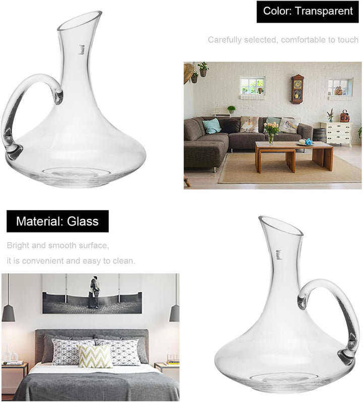 Homoyoyo Transparenter Glas weindekanter mit Henkel Kreativer Ausgiesser Bruchsicher Elegant Geformt