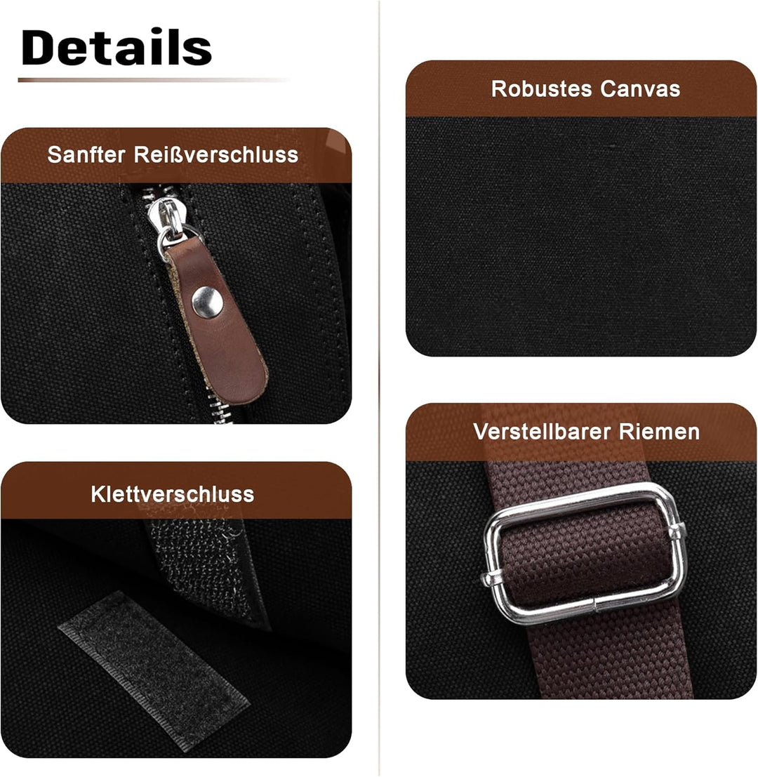 VARLIVOO Umhängetasche für Herren Schultertaschen 14" Zoll Laptoptaschen Messenger Bags Kuriertasche