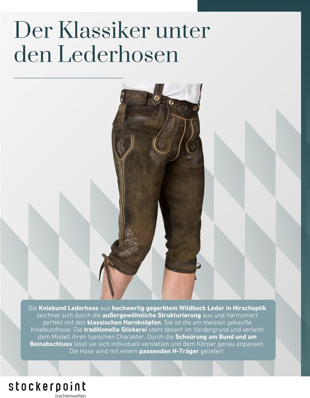 Stockerpoint Herren Trachtenlederhose Justin4 44 Bison Gespeckt, 44 Bison Gespeckt