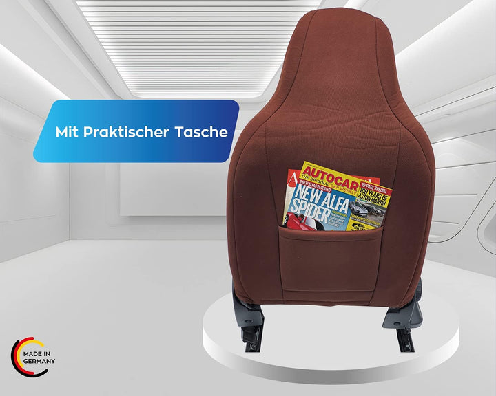 Mass Sitzbezüge Schonbezüge Pilotsitze Fahrer &amp; Beifahrer Set kompatibel mit Wohnmobil FIAT Ducato,