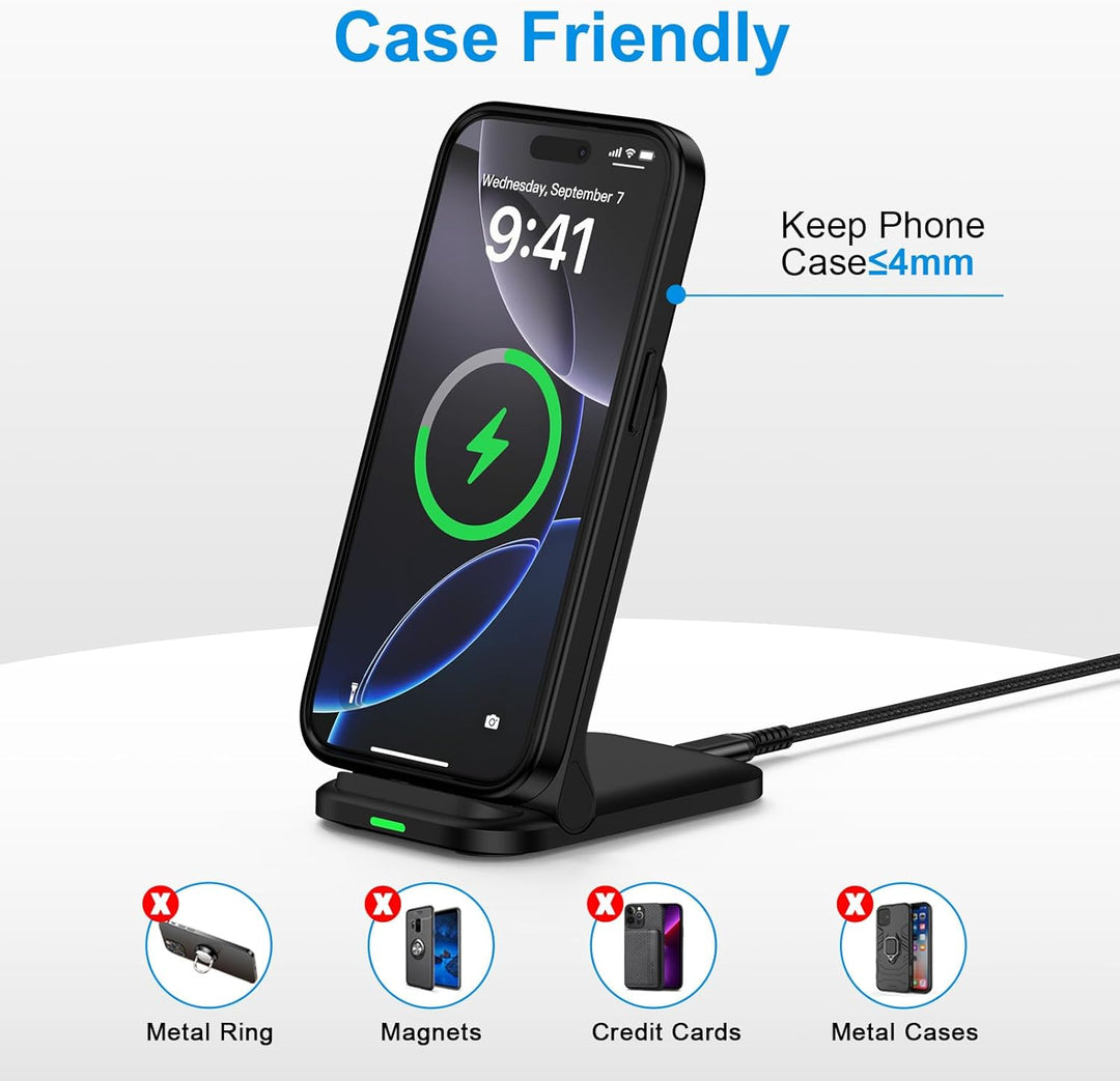 Faltbarer Google Pixel Wireless Charger Stand, 15 W Schnelles Kabelloses Ladegerät, Induktive Ladest