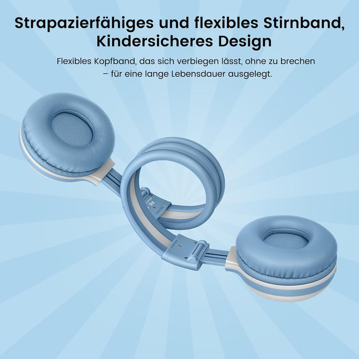 SIMOLIO 2-Pack KidyCast Kinder-Funkkopfhörer mit Mikrofon, Bluetooth AuraCast – Eine Quelle, Mehrere