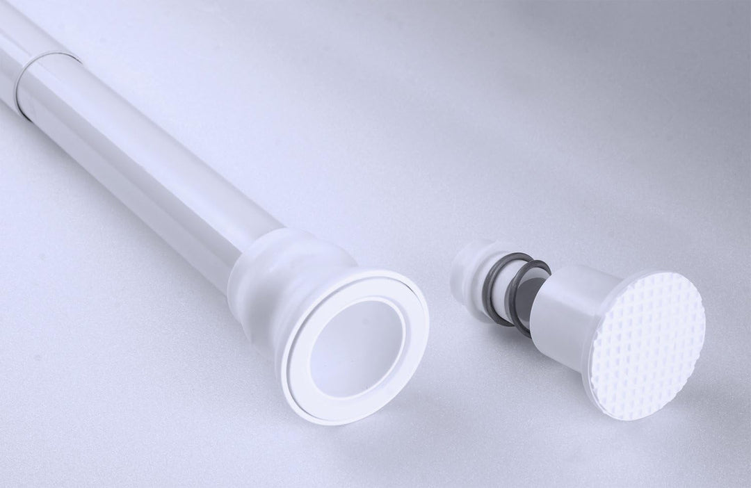 RIDDER 55101-350 Duschvorhangstange Ø 25 mm ausziehbar von 70-115 cm, Aluminium, weiss Weiss Ø 25 mm
