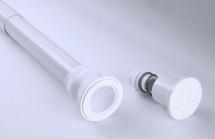 RIDDER 55101-350 Duschvorhangstange Ø 25 mm ausziehbar von 70-115 cm, Aluminium, weiss Weiss Ø 25 mm